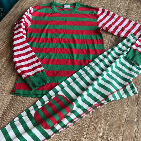 WMNS HANNA ANDERSSON HOLIDAYS STRIPED PAJAMAS PAJAMA SET red green white stripe - Picture 3 of 7